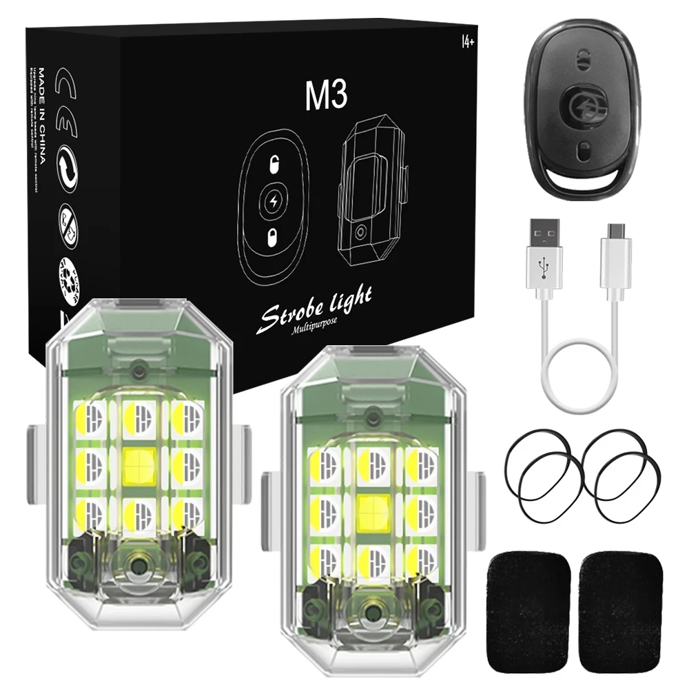 

OKEEN LED Strobe Light Motorcycle Wireless Remote Control Lamp For Car Bike Anti-collision Indicator Warning Light Signal Lamp