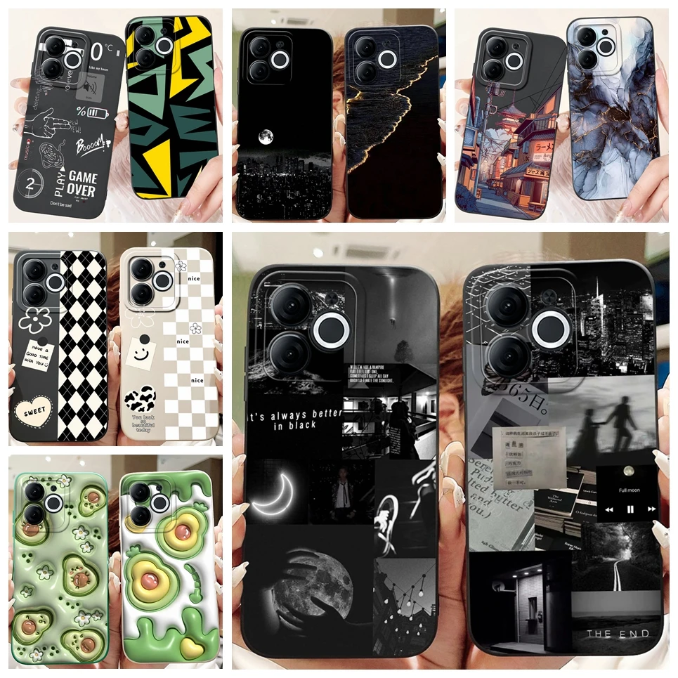 Задняя крышка для Itel A80 A70 A665L чехол телефона мраморный авокадо луна ночь готика