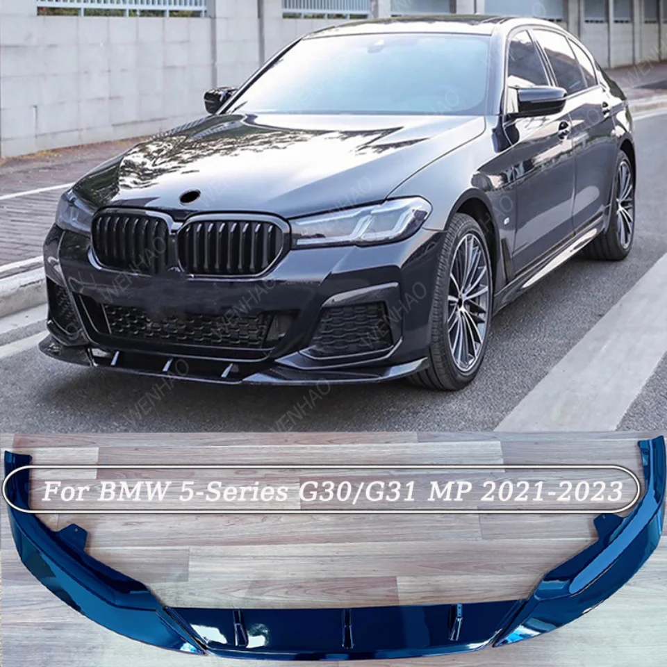 

Car Front Bumper Lip Splitter Diffuser Retrofit Body Kit For BMW 5 Series G30 G31 M-Sport 2021+ Black Spoiler Guard Protection