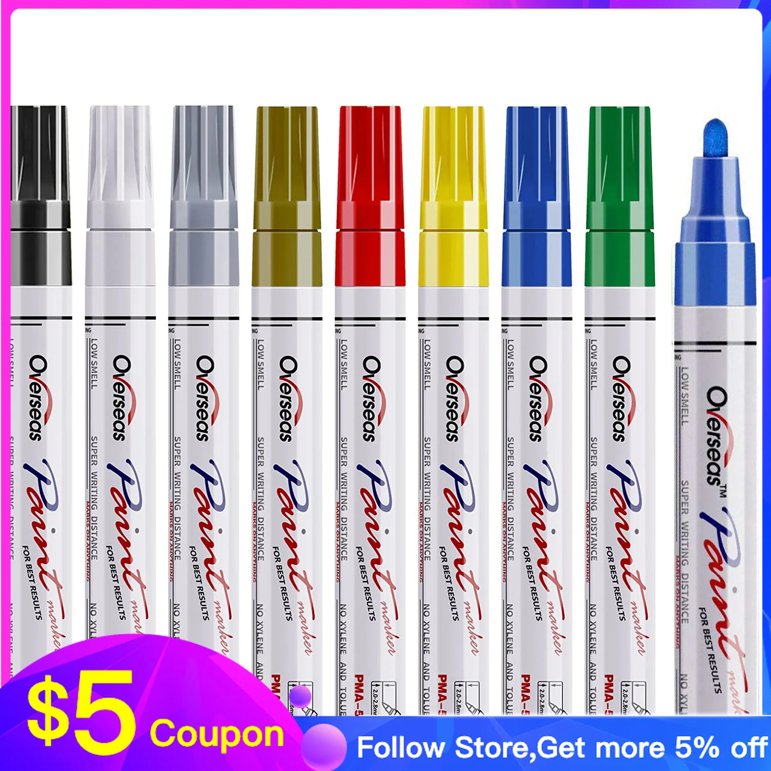 

Paint Marker Pens 8/12/18 Colors Oil Based Paint Markers Permanent Waterproof Quick Dry Medium Tip, Assorted Color Paint Pen