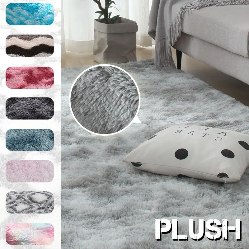 

Living Room Carpet Decoration Nordic Fluffy Soft Large Size Rugs Bright Color Anti Slip Pink Carpet