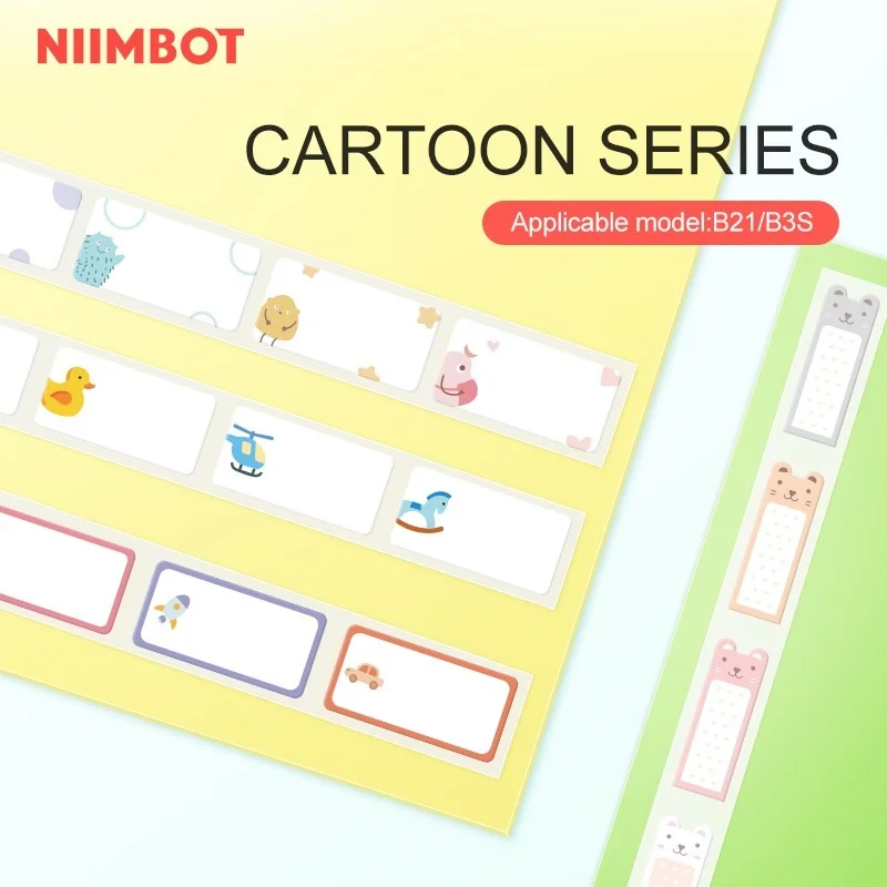 

Niimbot B203/B21/B3S Cartoon Label Paper Waterproof Name Sticker Student Child Cute Color Label Paper