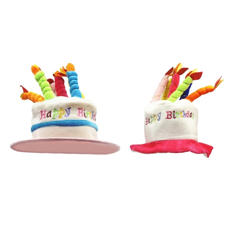 

Unisex Adults Birthday Cake Hat with Candle Women Fancy Party Cap Fancy Dress Party Cosplay Costume Headwear Accessory