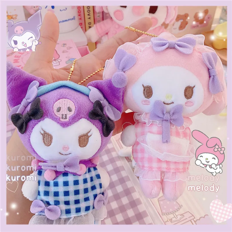 

Kawaii Sanrioed Kuromi My Melody Cinnamoroll Милая мультяшная подвеска плюшевая кукла плюшевая игрушка подарок брелок девочка сердце подарок