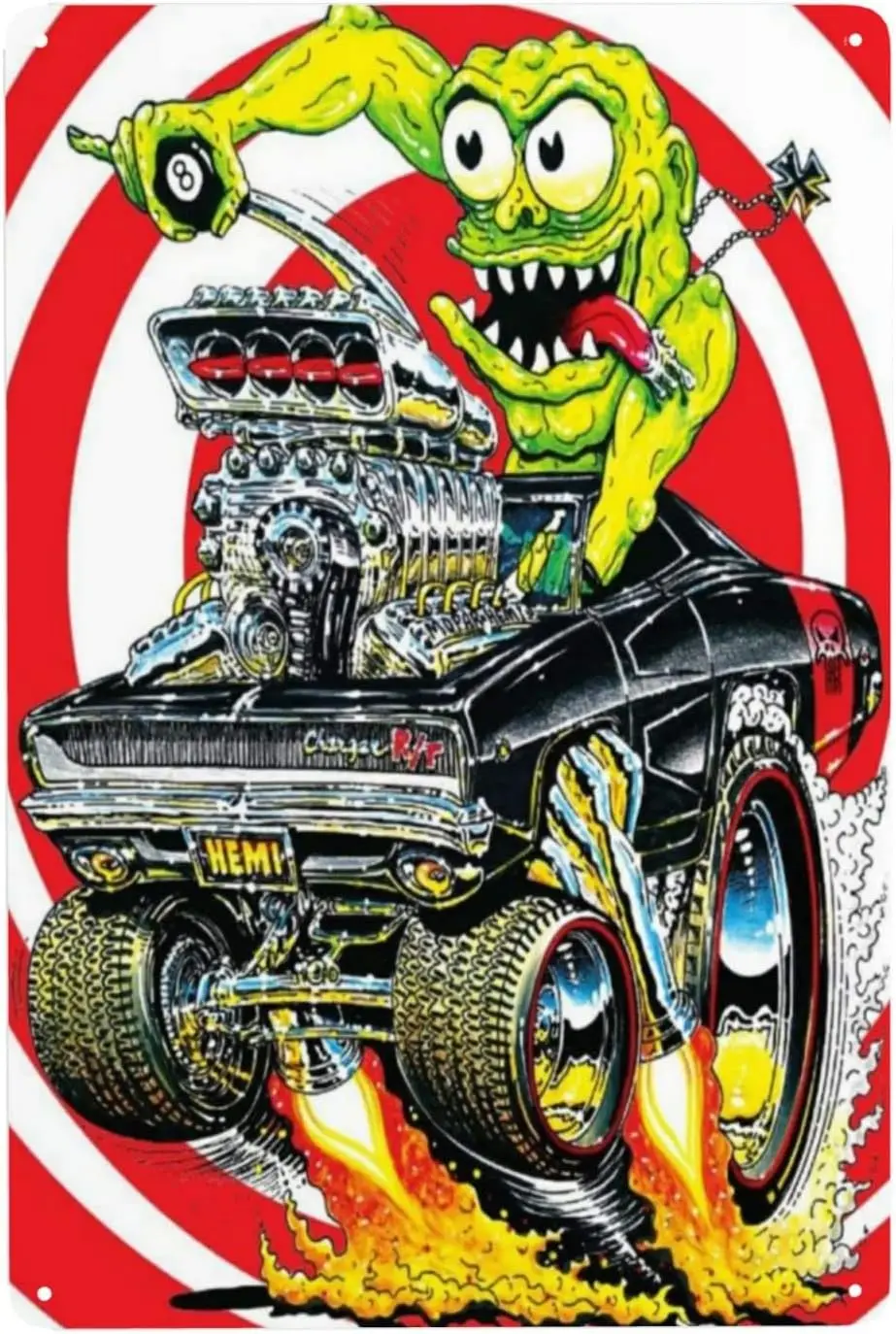 Крыса Финк жестяной знак Монстр потертый стиль Модифицированная Автомобильная