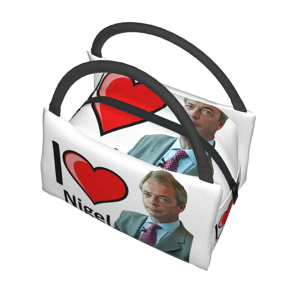 Фото Фантастическая сумка для обеда с дизайном I Love Nigel Farage для женщин, контейнер для хранения продуктов для пикника, термосумка-холодильник для еды №5