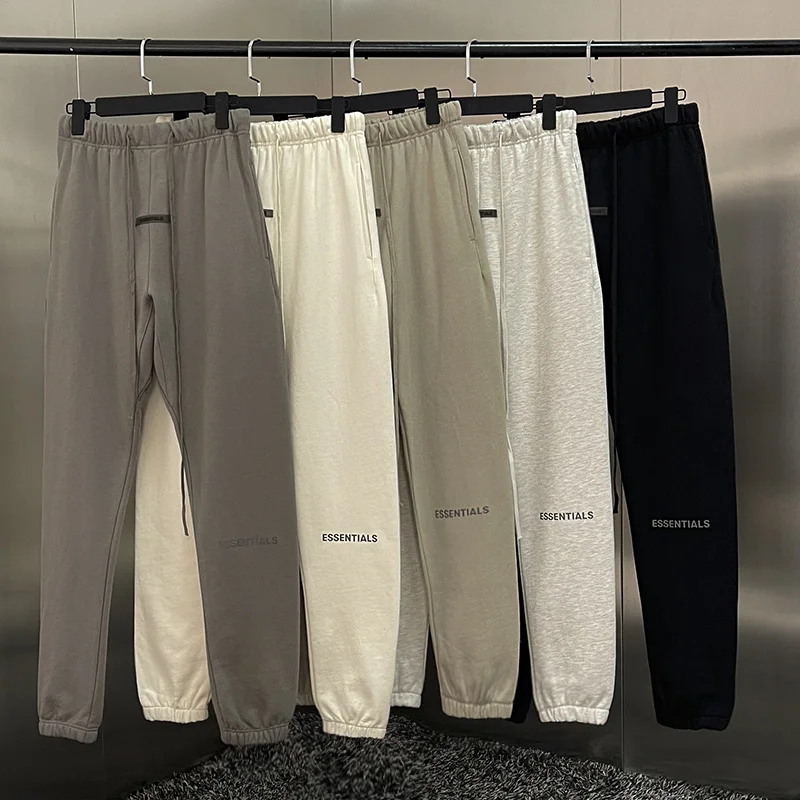 

Men's ESSENTIALS Jogging pants 1:1 Jerry Lorenzo designer brand Reflective letters printed hip hop loose Unisex Cotton sweatpant