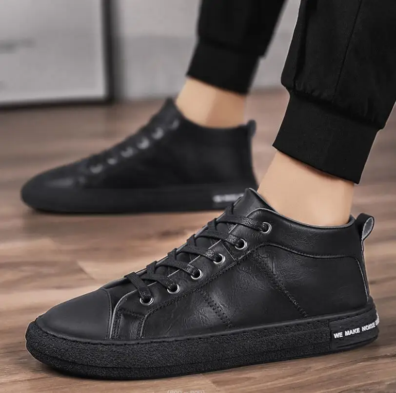 

Shoes for men Autumn new style leather upper black shoes Outdoor leisure sports shoes men's shoes tenis masculino