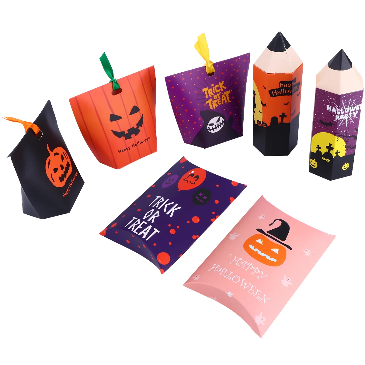 

Halloween Gift Packing Pouch Paper Wrapping Christmas Sugar Pumpkin Kraft Poucheh Candy Tote Stickers Bags