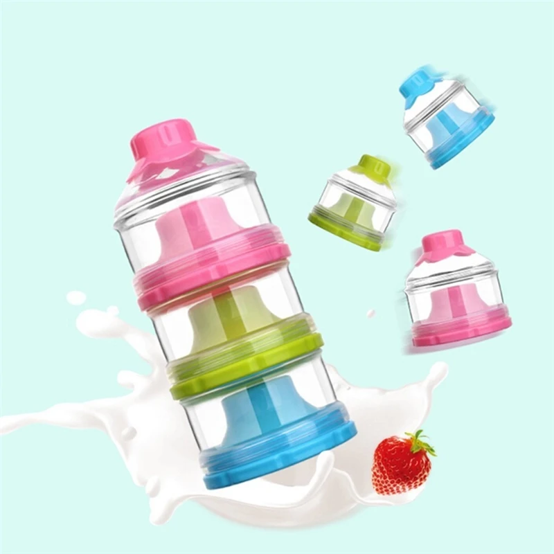 

Newborn Baby Food Storage Box Cartoon 3 Layer Milk Powder Boxes Infant Kids Formula Milk Container Portable Phthalate Free