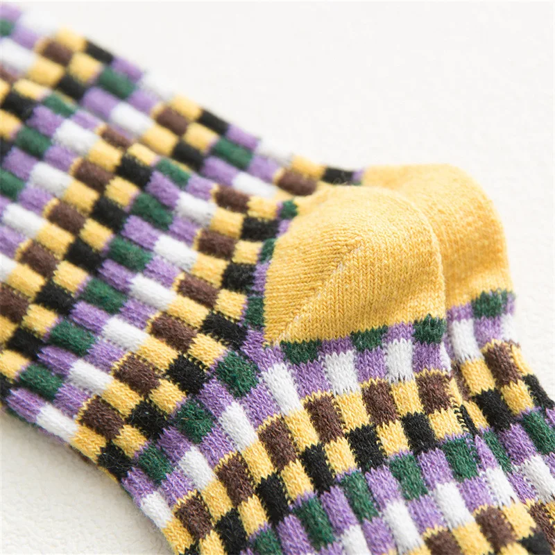 5 Pairs Women Wool Socks Autumn and Winter Warmer Cashmere Thermal Thicken Ethnic Style Stripe Women Socks