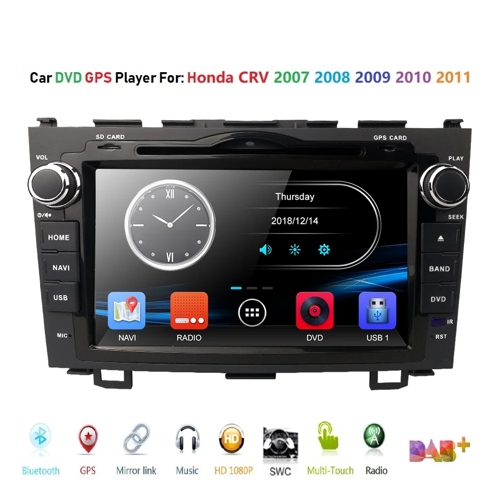 

Car GPS Stereo CD DVD Player RDS Radio for Honda CRV CR V 2007 2008 2009 2010 2011 EQ USB Multimedia Bluetooth Head Unit