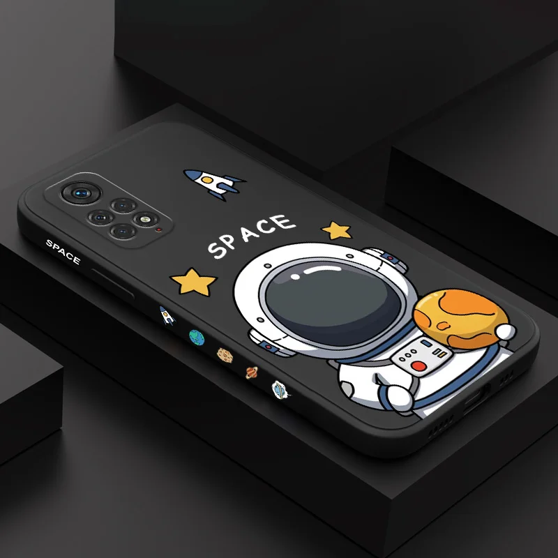 

Fat Astronaut Phone Case For Xiaomi Redmi Note 12 11 11S 10 10T 10S 9 9S 8 7 Pro Plus 4G 5G Liquid Silicone Cover