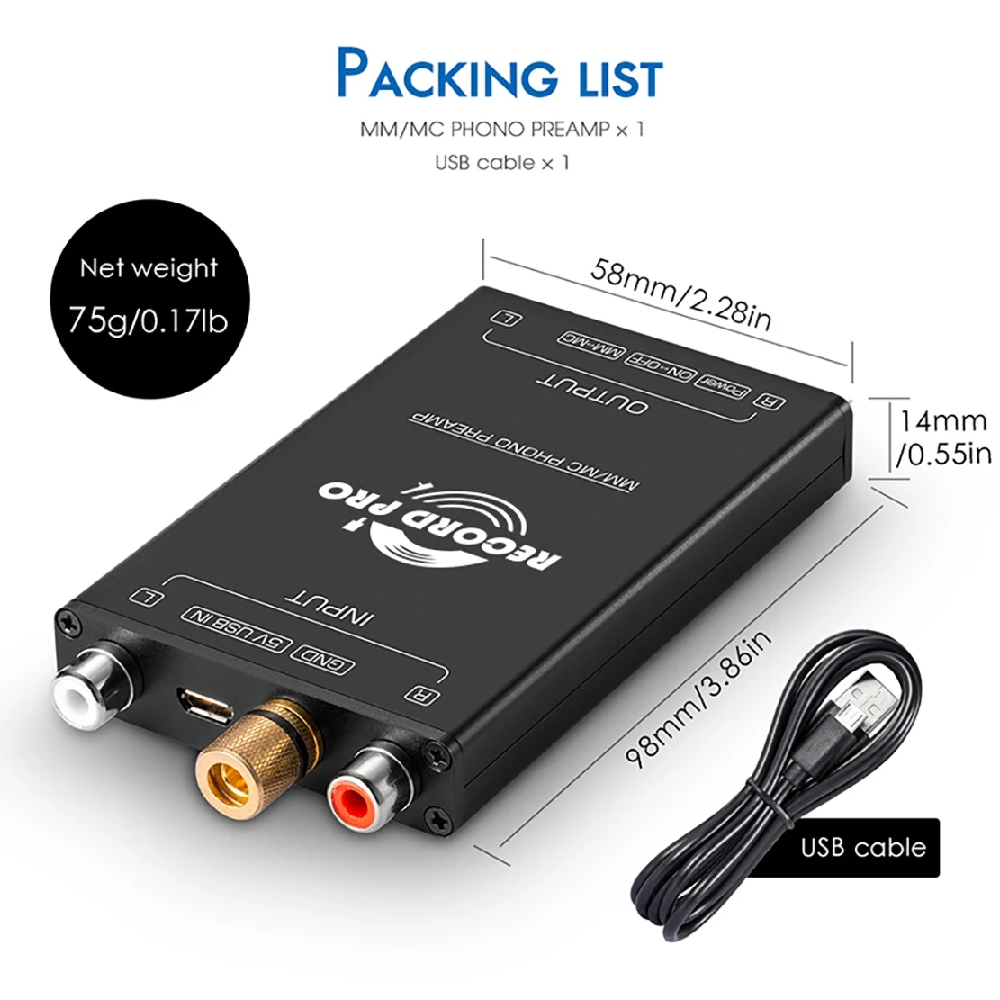 Виниловый проигрыватель Mini MM MC Phono Stage Preamp