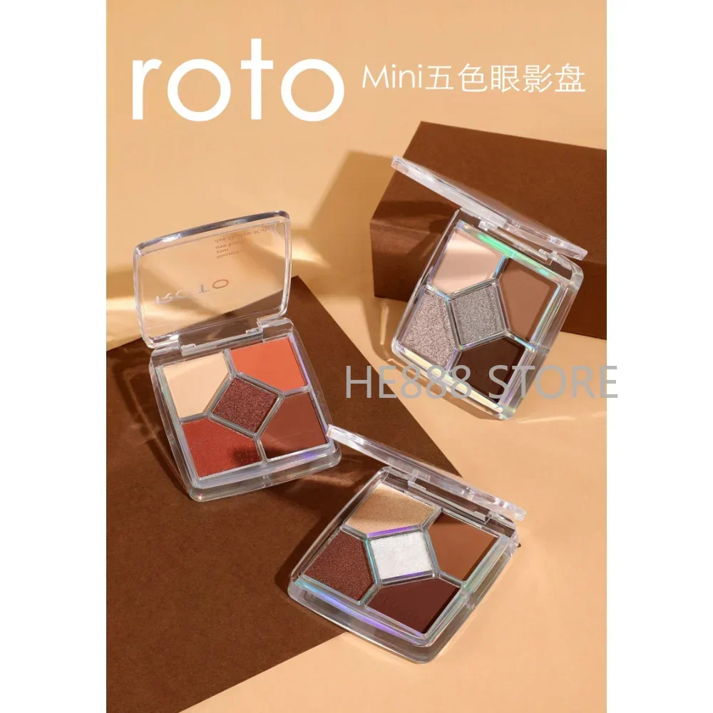 ROTO 5-цветные матовые тени для век с блестками мини-универсальные квадратные