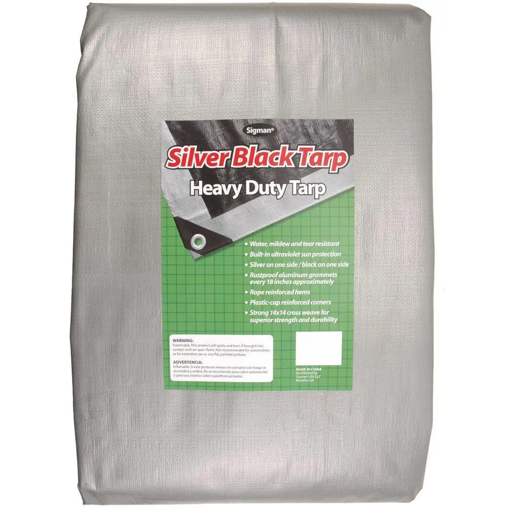 

8' x 10' Silver Black Heavy Duty Tarp