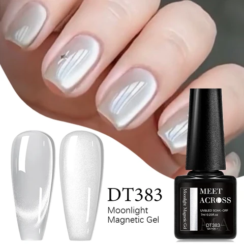 MEET ACROSS Магнитный гель-лак для ногтей «кошачий глаз» Flash Golden Nude Color