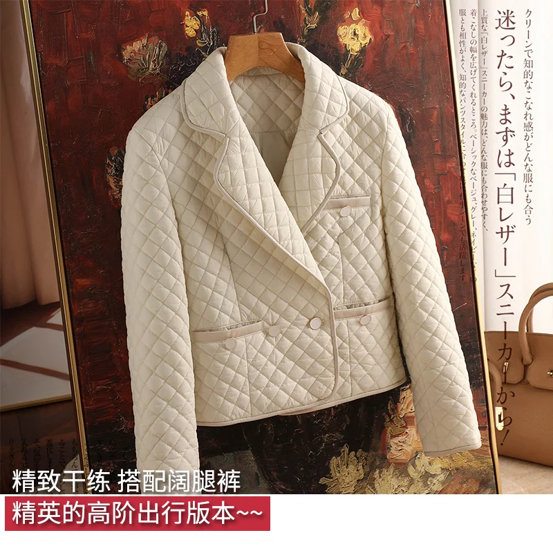 Luxury High Quality Spliced Sheepskin Winter Jacket Women  Short Thin Design Winter  High Street Wide-waisted  Coats 2022