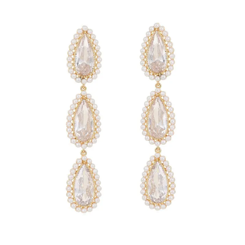

Drop Cubic Zircionia Dangle Earring for Girls,Pearls Dangler Jewelry for Women,Promt Accessories Jewelry LYX244