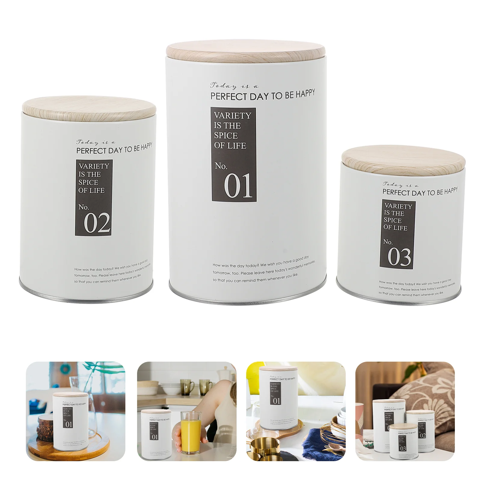 

3 Pcs Coffee Storage Case Multi-functional Storage Box Iron Coffee Organizer