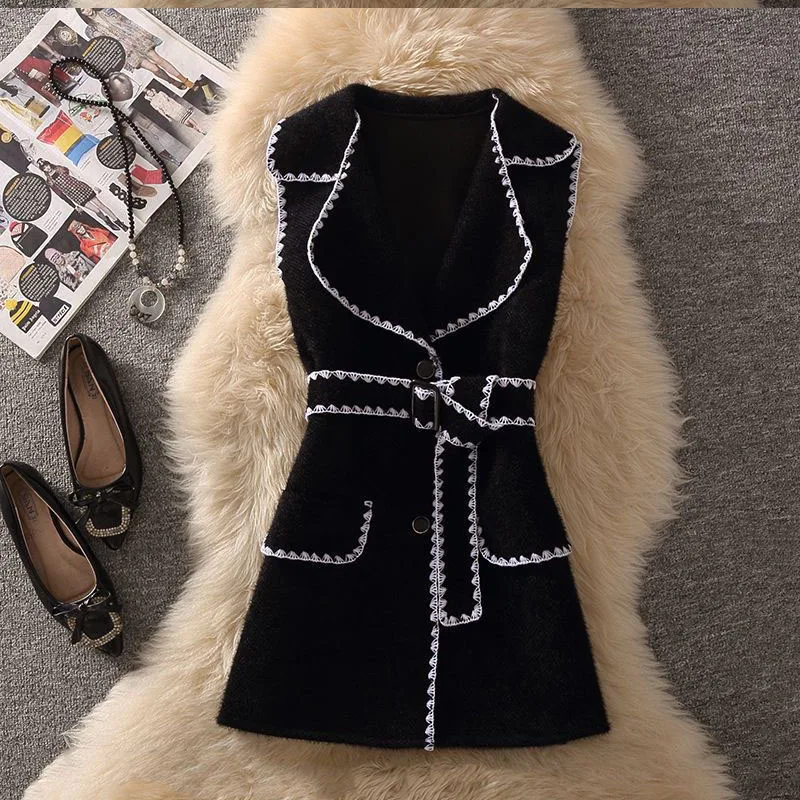 

2022 New Spring Autumn Women Jacket Woolen Vest Female Korean Version Loose Woolen Vest Coat Ladies Casual Waistcoat Vest E154