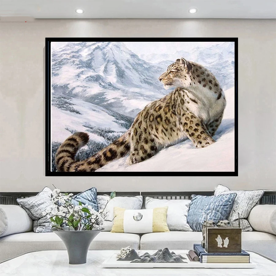 

5D алмазная живопись, снежный леопард, Алмазная мозаика, экологичные изделия, полная Алмазная вышивка, настенные наклейки, декор для отеля