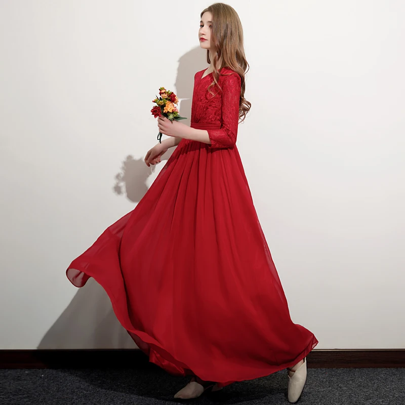 

Новинка 2023, высококачественное вечернее платье для девочек на заказ, элегантное бальное платье с рукавом три четверти для выпускного вечера