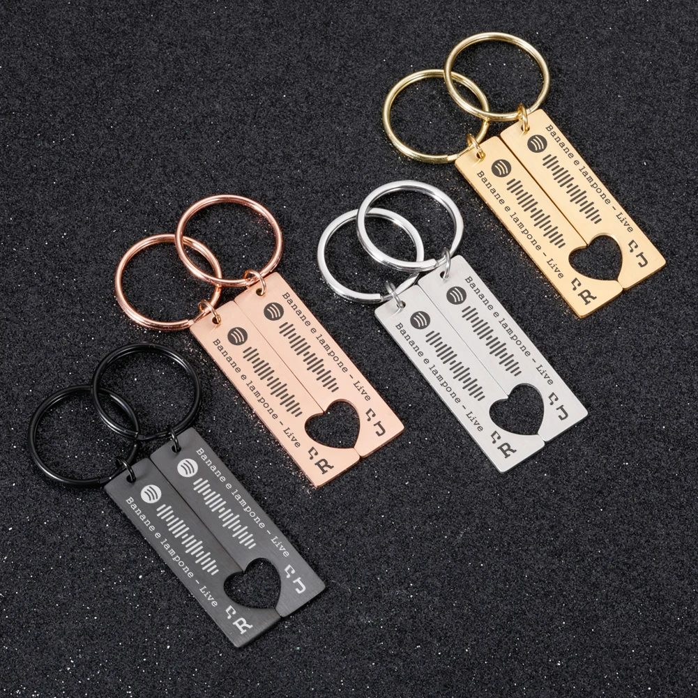 

Custom Code Keychain Favorite Song Customized Song Name Singer Spotify Code Music Teacher Boyfriend Girlfriend Gift Music Lover