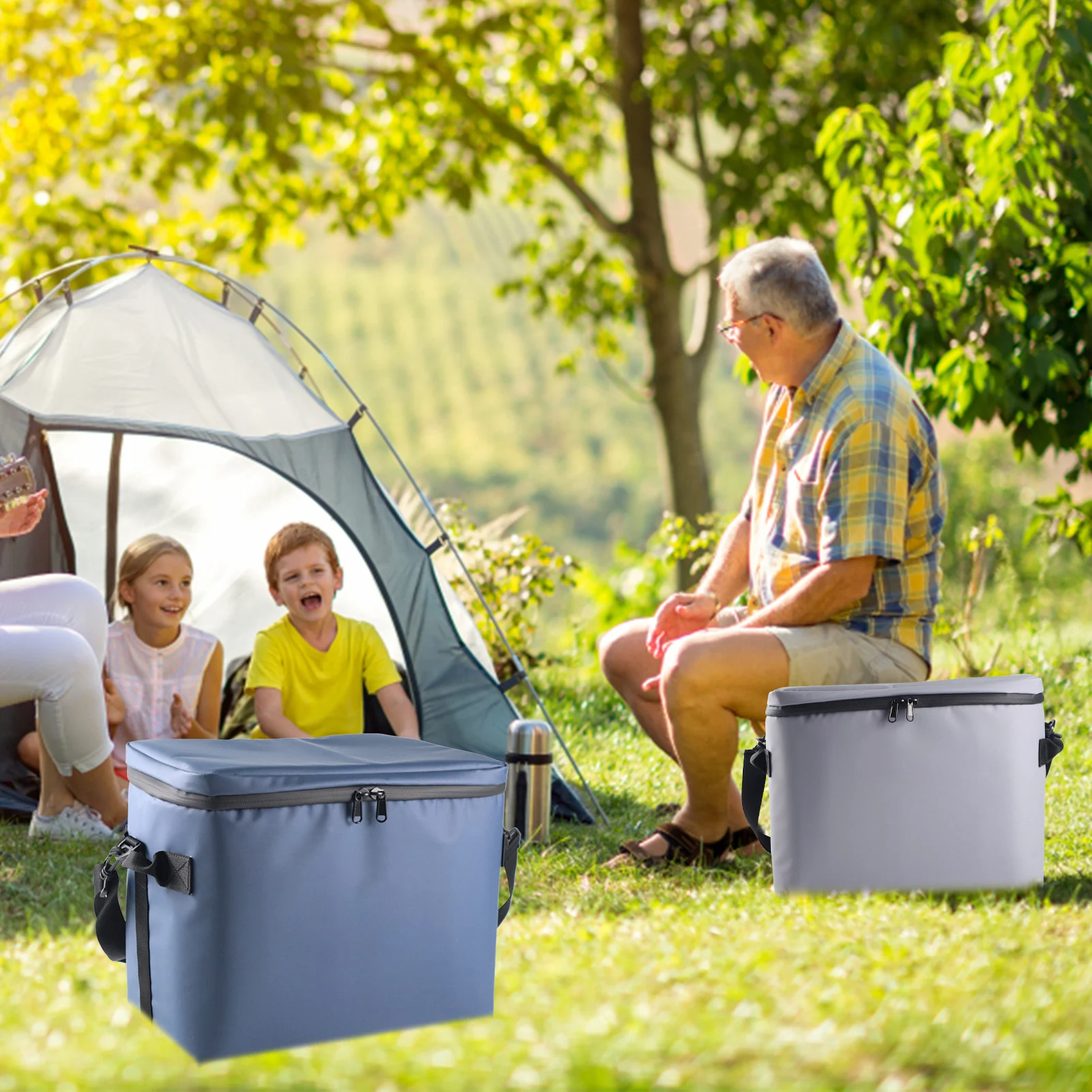 

Big Camping Thermal Bag Big Camping Thermal Bag WIth Shoulder Strap Waterproof Picnic Insulated Bag Sac Lunch Box Picnic Basket