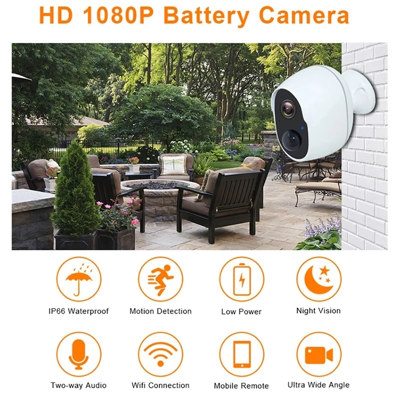 

Умная IP-камера 1080P Tuya, беспроводная Wi-Fi батарея, монитор ночного видения, автослежение, внутренняя безопасность