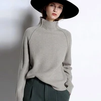 sweater women thickened pullover loose 100 pure wool