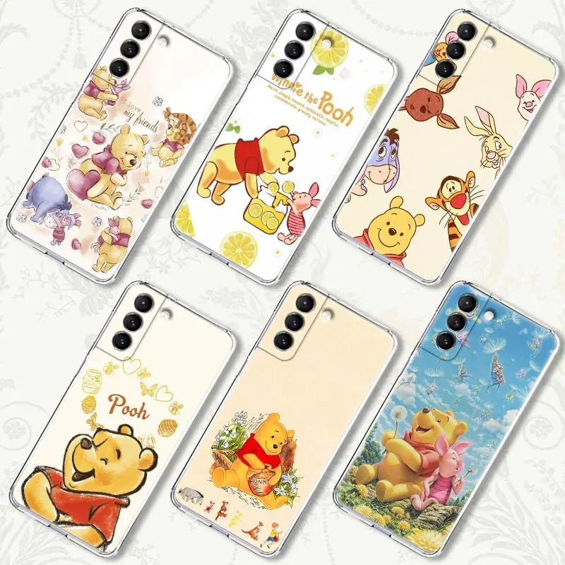 

Bear Cartoon W-Winnie The Poohs Funda For Samsung S23 S22 Ultra 5G Case S21 S20 FE Galaxy S23 Plus S10 Lite S9 Cases Clear Cover