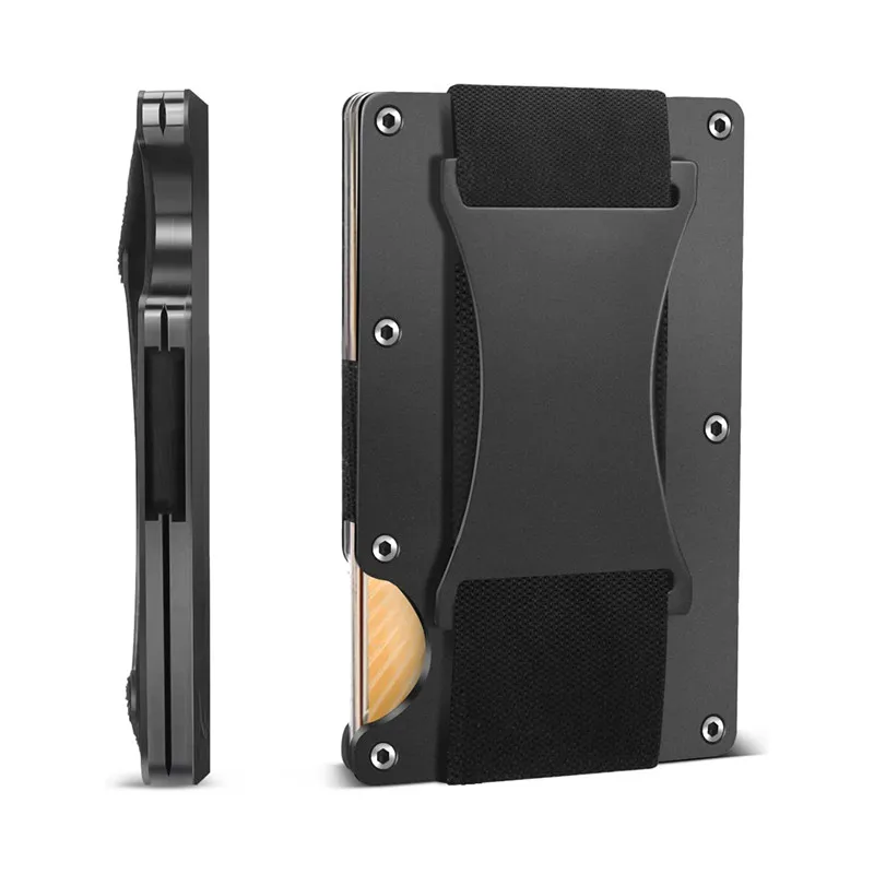 

Hot Carbon Fiber Credit Card Holder Wallet New Design Minimalist Rfid Blocking Slim Metal Cardholder Anti Protect Clip for men