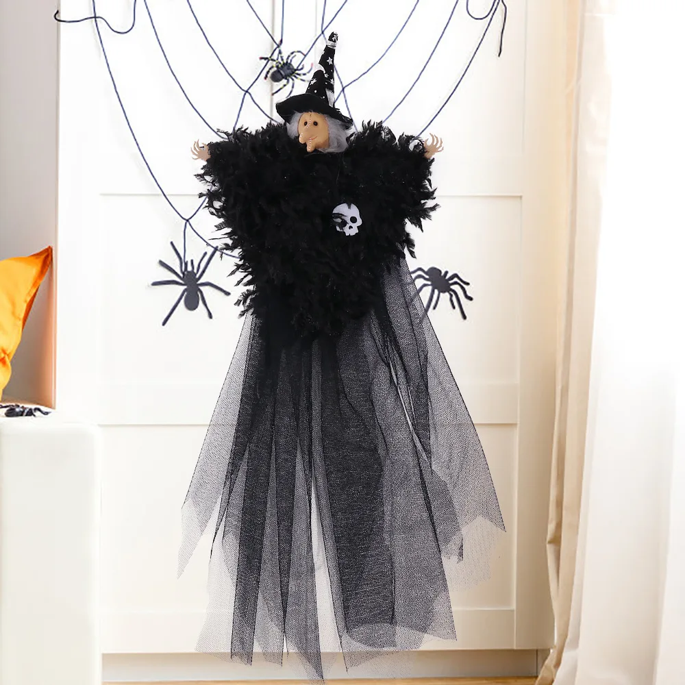 

Halloween Pendant Terror Witch Pendant Mysterious Threaten Gauze Doll Pendant Halloween Decor Ghost Pendant Fluttering Fabric