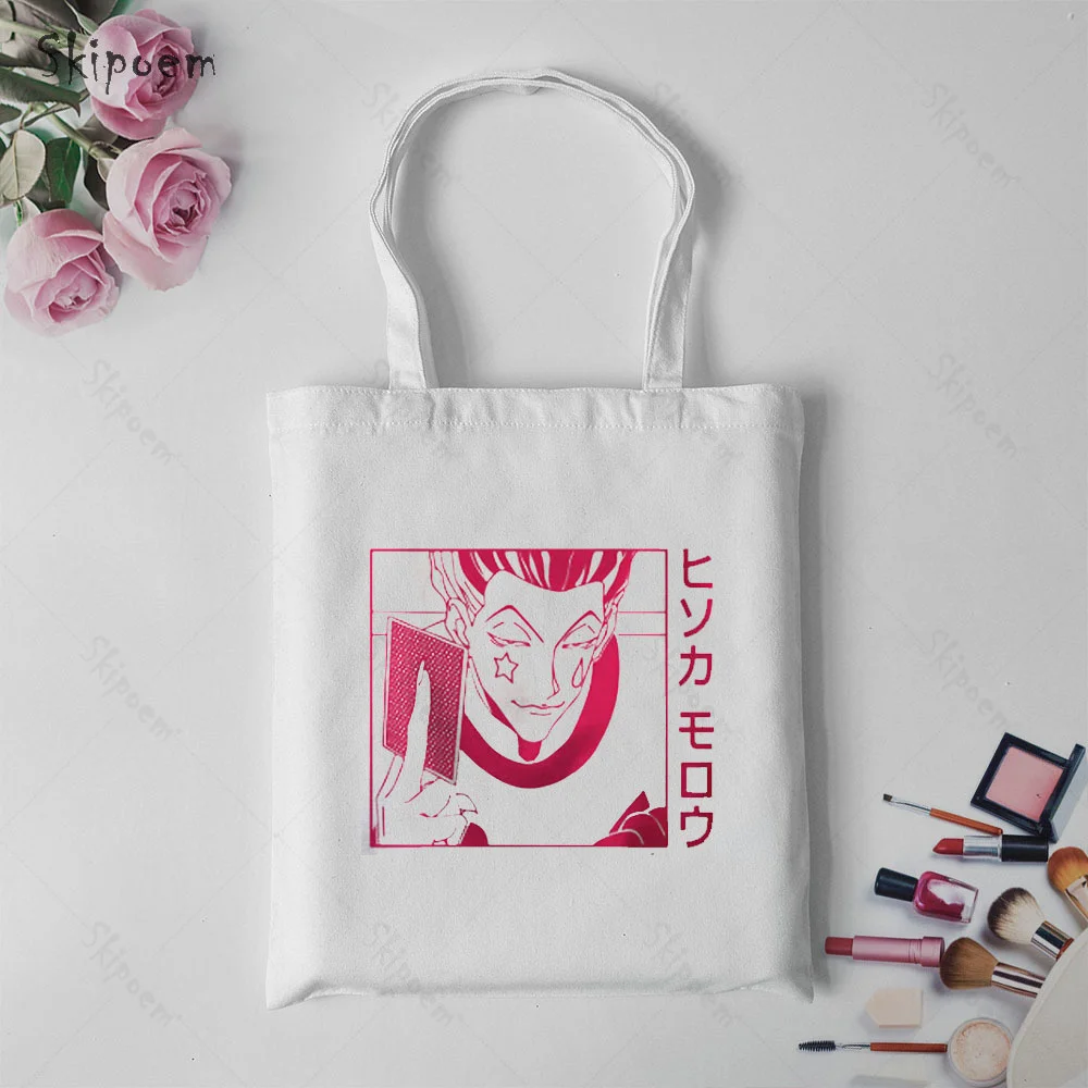 

Shoulder Bag Shopping Bags Hunter Canvas X Hunter Hisoka Large Capacity White Hand Bags 2022 New Casual Cute Kawaii Cloth Bag 2