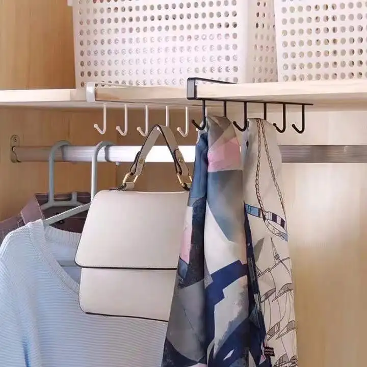 

Железный крючок для общежития, без следов, шкаф без гвоздей, кухонная перегородка, стеллаж для хранения в спальне, шкафу, крючок-Органайзер