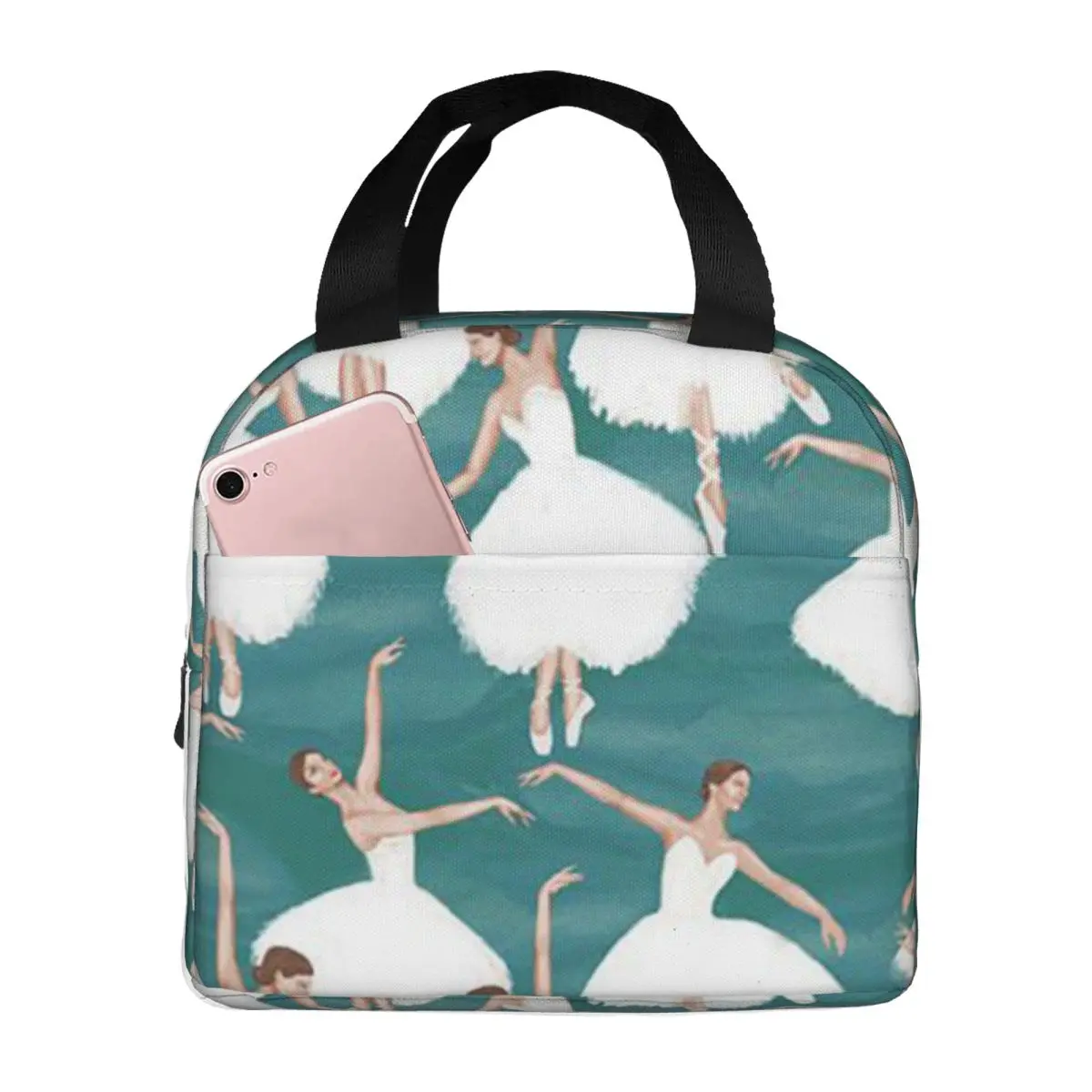 

Ballet Dancer Portable Insulated Oxford Lunch Bag Reusable Lunch Box Lunch Organizer Thermal Cooler Tote Bag