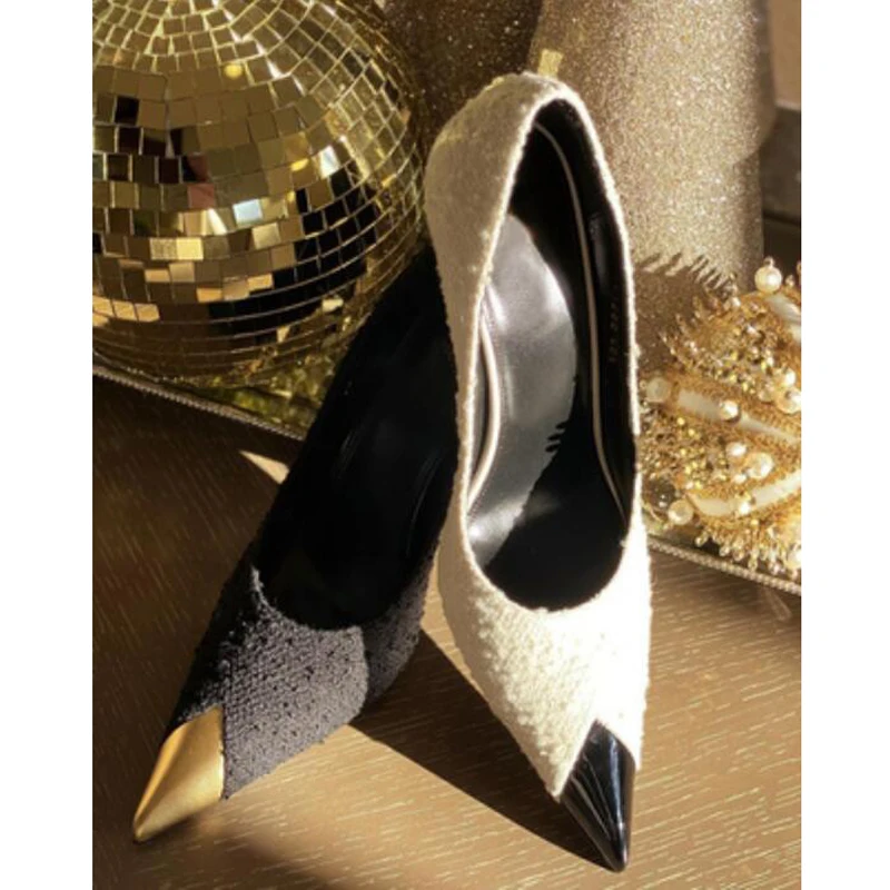 

Metal Studs pointed toe Sandals Stiletto High Heel Sandals Ankle Strap Patent Leather Pointed Toe Woman Banquet Shoes