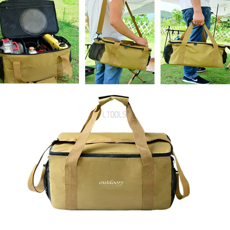 

Outdoor Camping Meal Bag Portable Waterproof Thermal Picnic Bag Travel Cookware Bag Large Capacity Tableware Storage Handbag