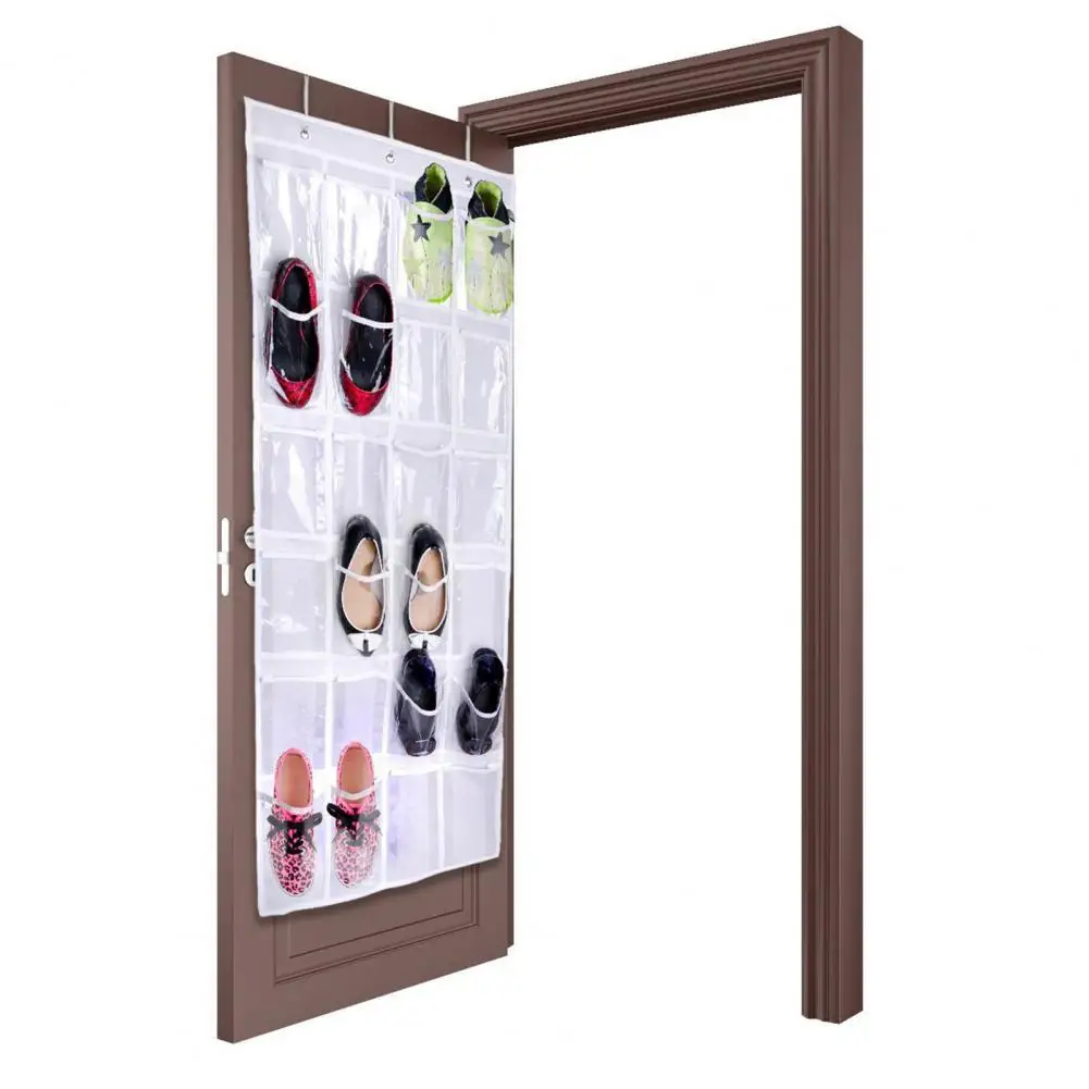 

Over The Door Hanging Organizer Good Load-bearing PVC 24 Pockets Space Saving Hanging Shoe Holder for Home