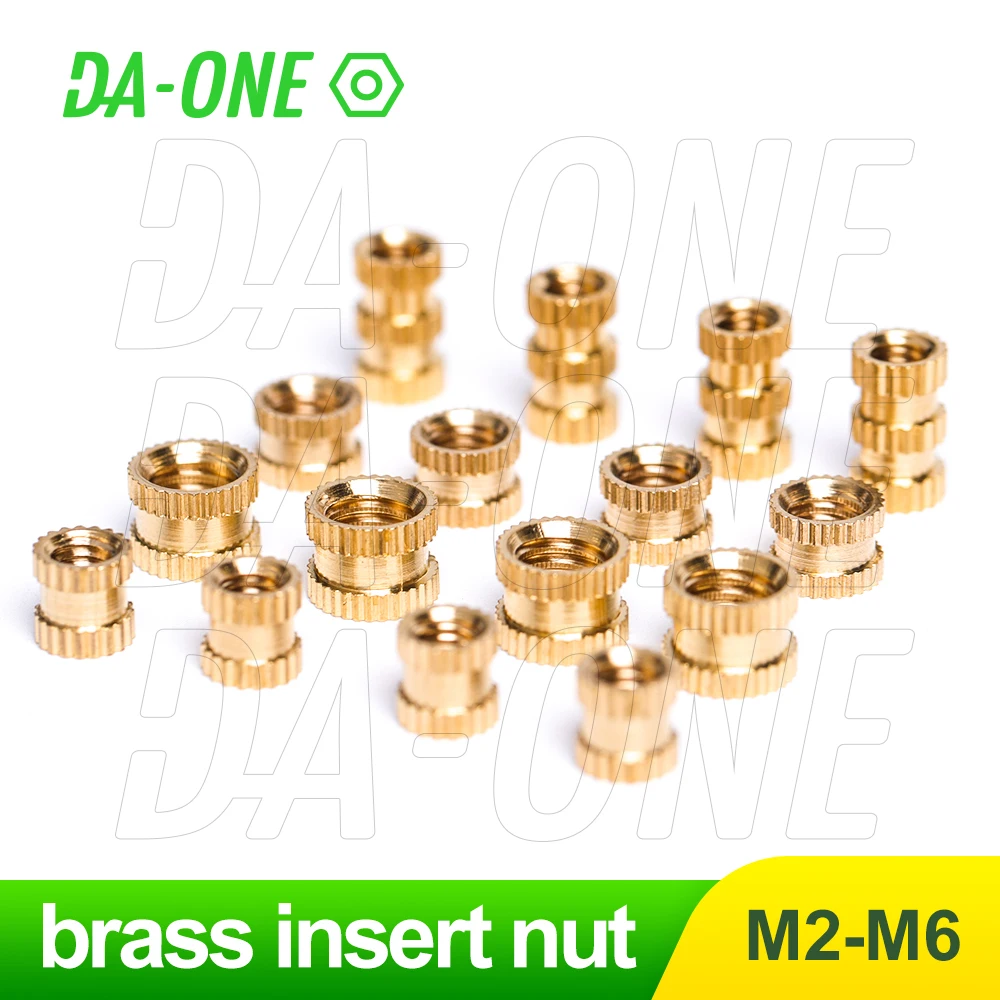200pcs M4 Insert Nut Brass Hot Melt Female Knurled Thread Inserts Copper