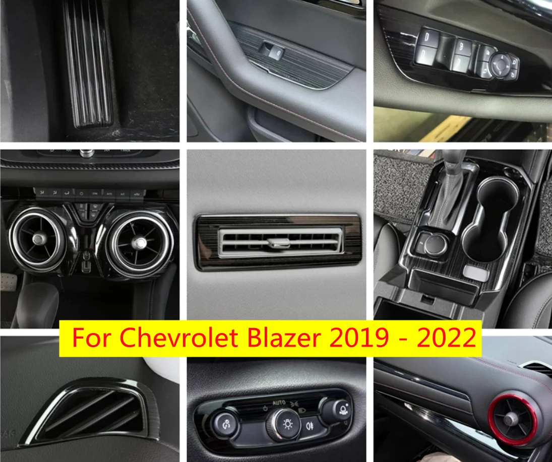 

For Chevrolet Blazer 2019 - 2022 Accessories Head Light Lamp AC Air Panel Central Control Decor Strip Cover Trim