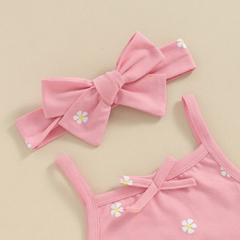 3 шт. детский летний комбинезон без рукавов с бантом и оборками