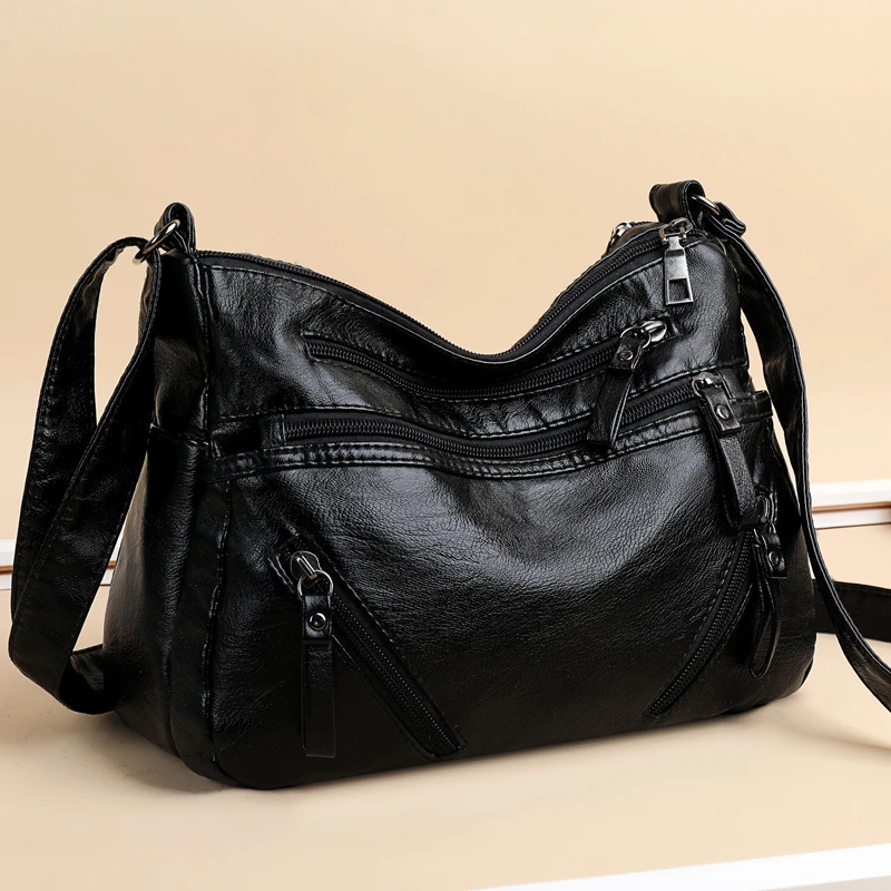 

Soft Shoulder Bags for Women Fashion Zipper Purses and Handbags 2022 Luxury Designer Crossbody Bag Sling Flap Sac A Main Femme