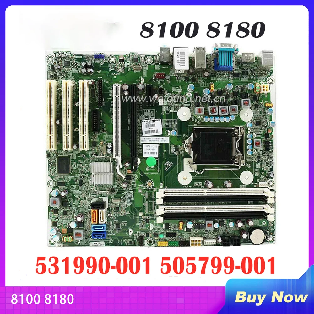 PC Desktop Motherboard For HP 8100 8180 Elite CMT Q57 531990-001 505799-001 COMPAQ 8100 8180 System Board