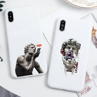 great art aesthetic david medusa phone case for iphone 13 12 11 pro max mini xs 8 7 6 6s plus x se 2020 xr candy white cover