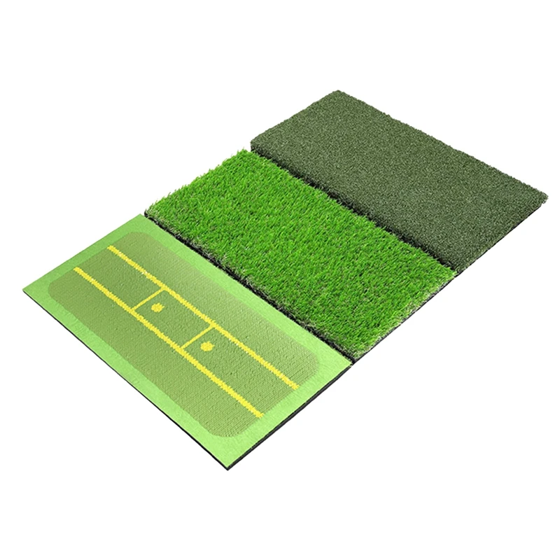 

1 PCS 3-In-1 Golf Hitting Mat Green Golf Training Aid For Practice Driving, Chipping And Swing In Backyard