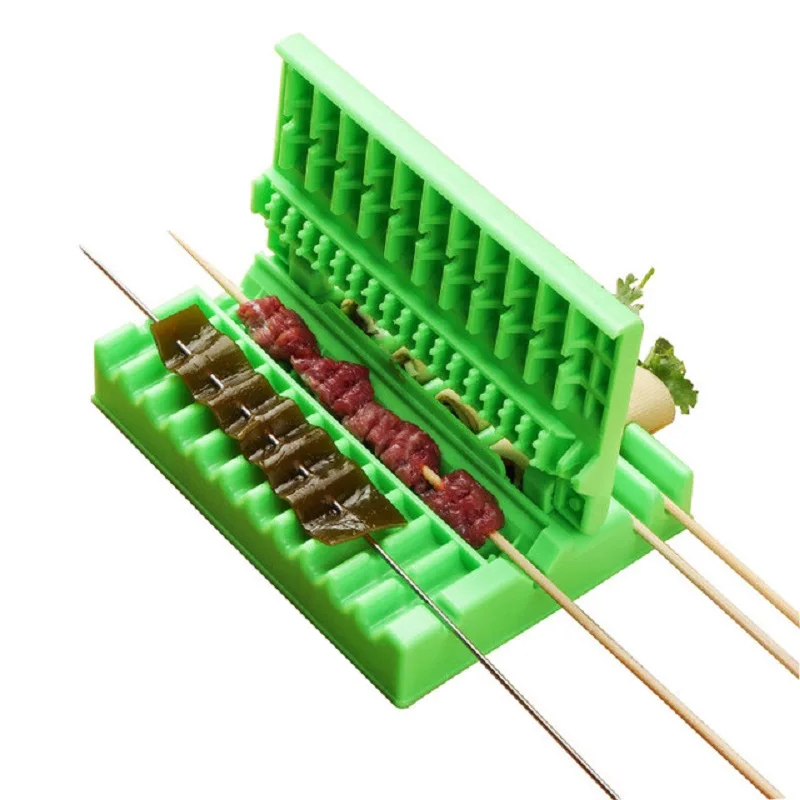 

Skewers Kebab Maker Barbecue Stringer Box Machine Beef Pork Meat Vegetables String Grill Kitchen Accessories Outdoor BBQ Gadget