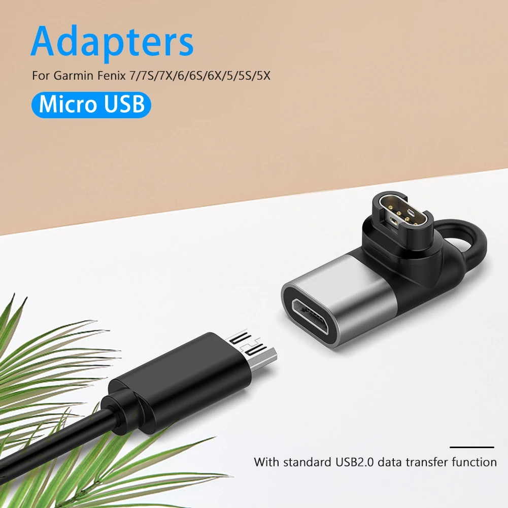 

Адаптер для зарядки часов Micro USB/Type-C/IOS с отверстием для шнурка, соединитель кабеля зарядного устройства для умных часов Garmin Fenix 7SX 6SX