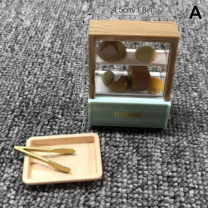 Dollhouse Miniature Cake Display Cabinet Signboard Stand Model Cake Dessert With Box Sugarloaf Living Scene Decor Toy Kids Gift